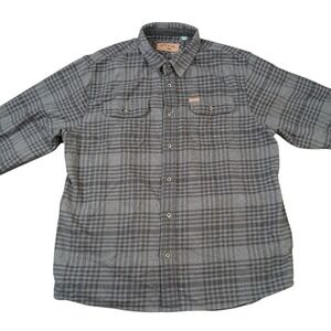 Orvis Flannel Shirt Mens XXL Black Plaid Heavyweight‎ Shacket Pockets Workwear